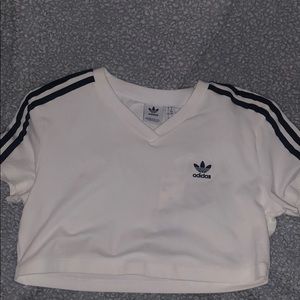 Adidas cropped white tee